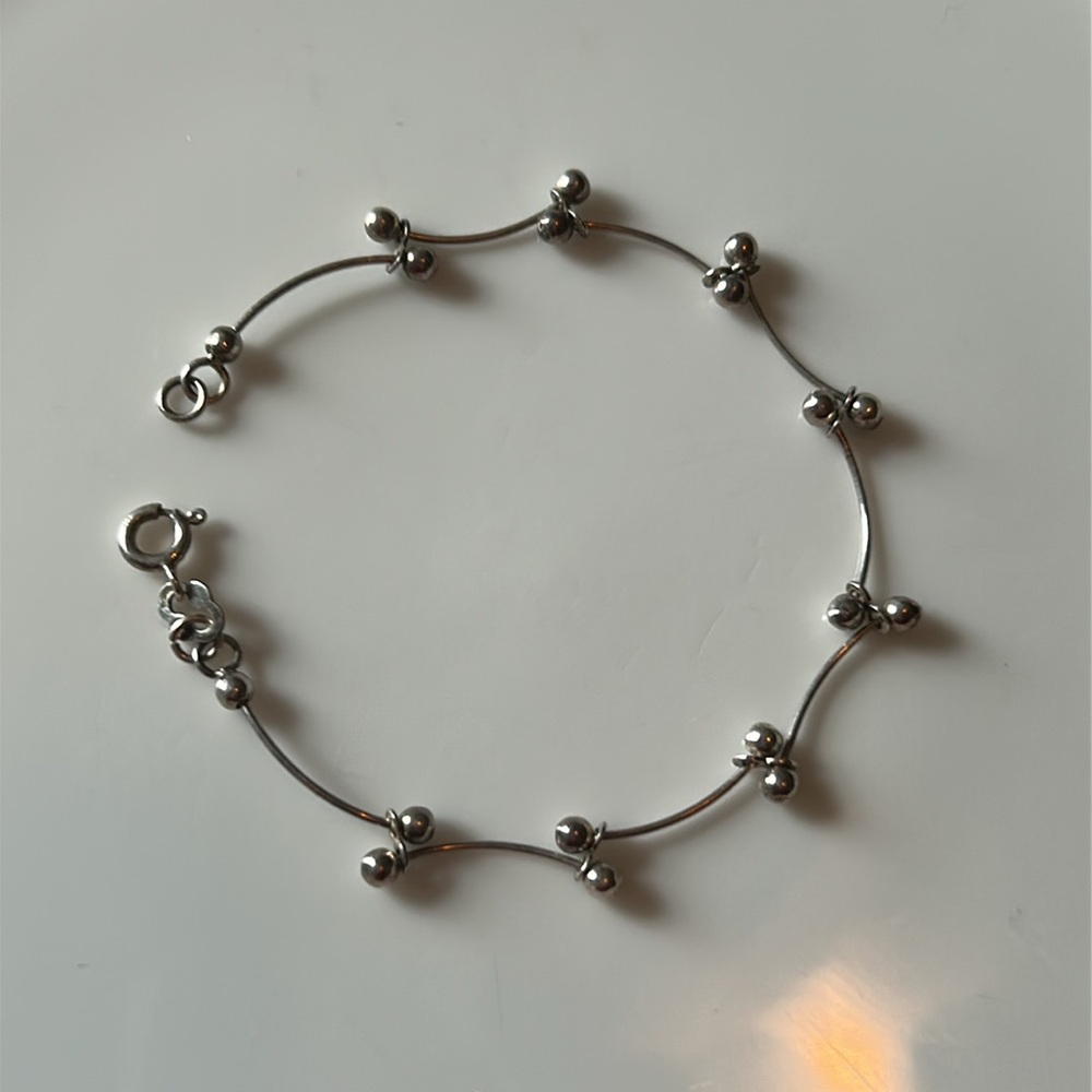 Vintage 925 bar and ball bracelet EUC
